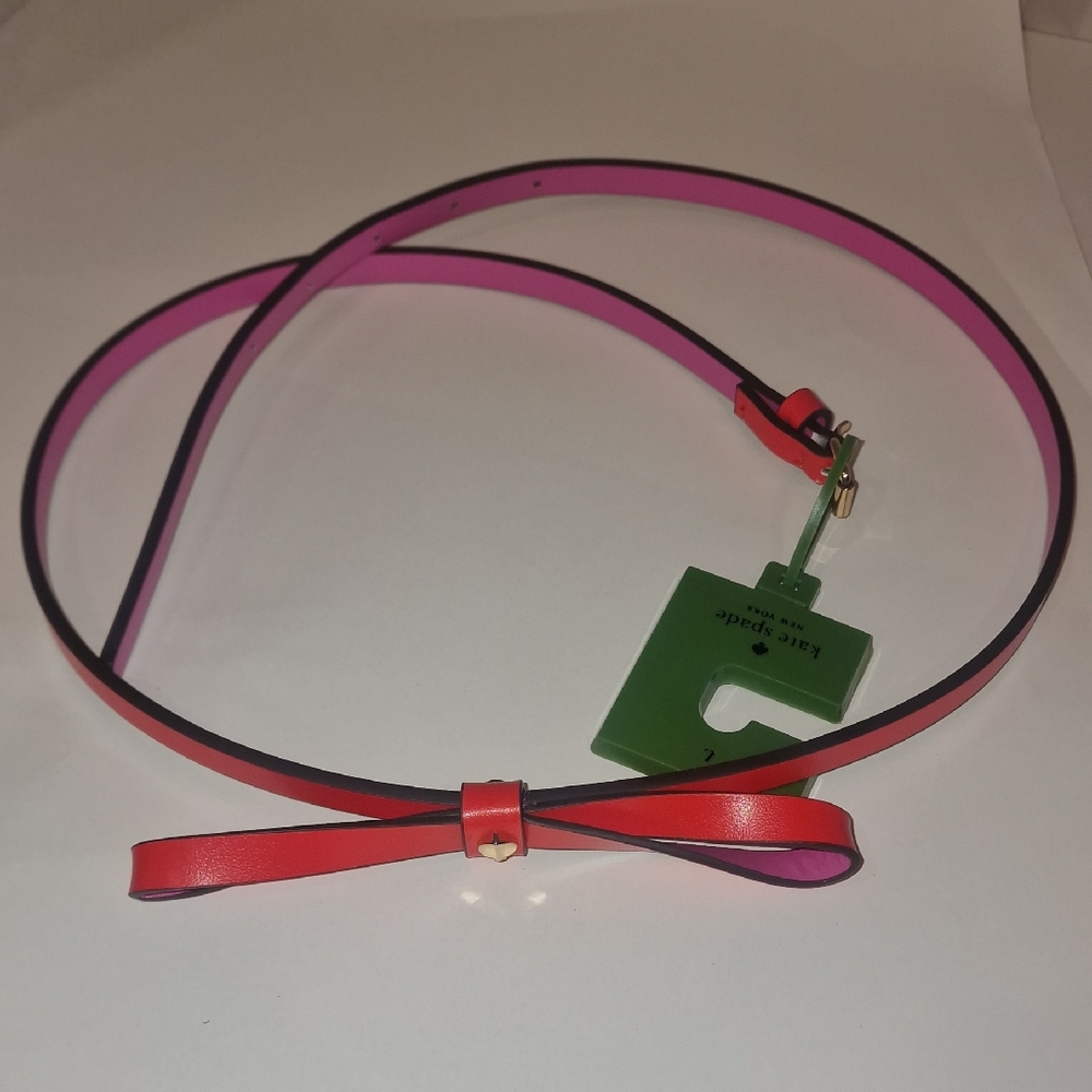 Kate Spade Red and Pink Bow Belt